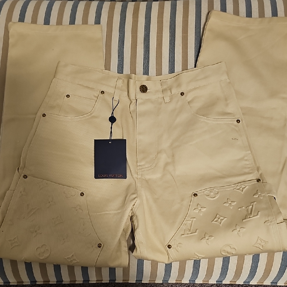 Louis Vuitton Monogram Workwear Denim Carpenter Pants Men Size 29